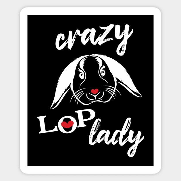 Crazy lop lady miniature lop eared rabbit lover Sticker by Nice Surprise